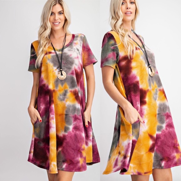 LAST 1 NWT Boutique Dress Boho Tie Dye S - 3XL - Picture 2 of 7